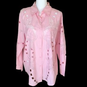 Vintage Pretty Things Long Sleeved Blouse. Embellishments On Front And Sleeves.